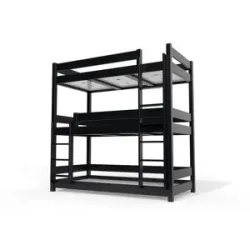 ABC MEUBLES Etagenbett 3 Plätze 90X200 holz ABC - Schwarz