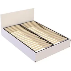 ABC MEUBLES Bettkasten 2 Sitzer aus Holz mit Kopfteil - 160x200 - Weiß