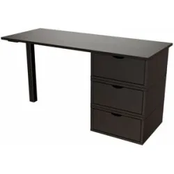 ABC MEUBLES Schreibtisch aus massivholz 3 Schubladen Würfel - Schwarz