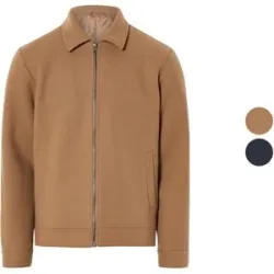 LIVERGY® Herren Jacke mit Kentkragen, in Wolloptik