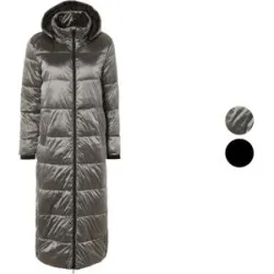 ESMARA® Damen Maxi-Steppmantel, seitliche Gehschlitze mit Druckknöpfen