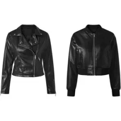 ESMARA® Damen Bikerjacke / Bomberjacke, in modischer Lederoptik