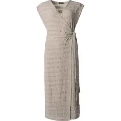 ESMARA® Damen Midi-Kleid mit modischer Crinklestruktur, beige