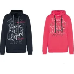 SOCCX Damen Sweatshirt mit Glitterdruck