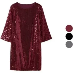 ESMARA® Damen Pailletten-Kleid