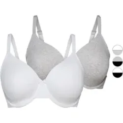 ESMARA® Damen Bügel-BHs, 2 Stück, hohen Baumwollanteil