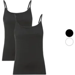 MEXX Damen Spaghettiträgerhemd, 2 Stück, tailliert geschnitten