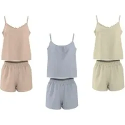 ESMARA® Damen Shorty Musselin-Pyjama