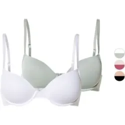 ESMARA® Damen Bügel-BHs, 2 Stück, gepaddete Cups