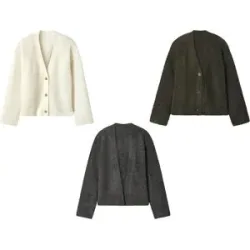 ESMARA® Damen Bouclé-Strickcardigan