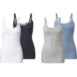 ESMARA® Damen Still-Tops, hoher Baumwollanteil, 2er Set