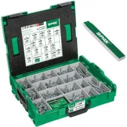 SPAX Schrauben-Set »L-BOXX WIROX«, Senkkopfschrauben, 16 Abmessungen, 2446 Stück, inkl. BITcheck und Zollstock