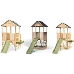 EXIT TOYS Panorama Holzspielhaus mit Rutsche