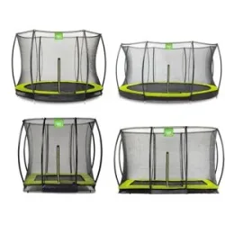 EXIT TOYS Silhouette Bodentrampolin mit Sicherheitsnetz