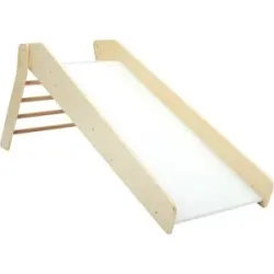 PLAYTIVE Kinder-Holzrutsche, mit Handlauf