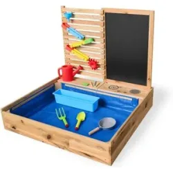 LUPILU® Sandkasten mit Wasserspielwand, 28-teilig