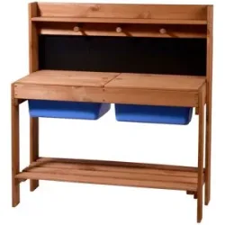 DOBAR Matschküche für Kinder, aus Holz, mit Kreidetafel