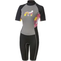 MISTRAL Damen Neopren-Shorty mit Reißverschluss am Rücken, grau/schwarz