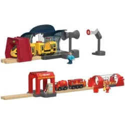 LUPILU® Interaktiver Bahnhof-Set / Feuerwehr Einsatz-Set