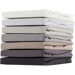 BIBERNA Spannbettlaken Jersey-Elasthan, Steghöhe von 25 - 35 cm