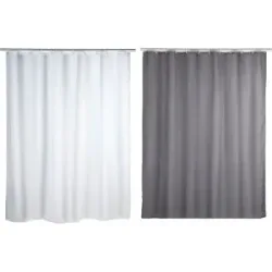 Wenko Duschvorhang, 180 x 200 cm, mit Anti-Schimmel-Effekt, wasserabweisend, waschbar