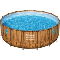 Bestway Power Steel? Swim Vista Series? Frame Pool Komplett-Set mit Filterpumpe Ø 488 x 122 cm, rund