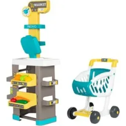 SMOBY Kinder Kaufmannsladen mit Einkaufswagen