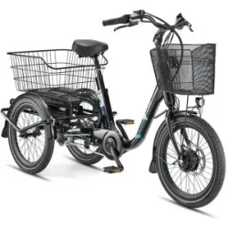 TELEFUNKEN E-Lasten-Dreirad TC550, Gepäckträger hinten, 20 Zoll schwarz