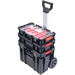 QBRICK SYSTEM Werkzeugwagen-Set, System TWO Cart Plus Vario + TWO Organizer FLEX 100 Plus + QS TWO Box 100 FLEX