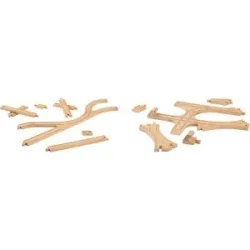 LUPILU® Schienen-Set, 16-teilig / Weichen-Set, 11-teilig