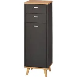 LIVARNO® Seitenschrank Corfu mit 1 Tür und 2 Schubkästen Eiche Artisan/anthrazit