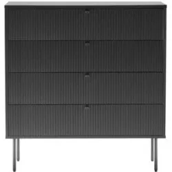 HJH LIVING Kommode KARBY 4 Schubladen  Schwarz