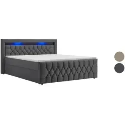 JUSKYS Boxspringbett Leona Samt