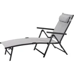 LIVARNO® Alu-Liegestuhl »Houston«, hellgrau-meliert