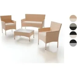 JUSKYS Polyrattan Gartenmöbel Sitzgruppe »Fort Myers«, 4-teilig