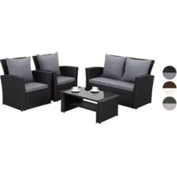 MEXO Gartenmöbel 4-Sitzer Lounge Set inkl. Polster
