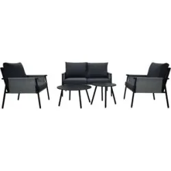 QUADRATO OUTDOOR Loungeset »Textilen«, 5-teilig, aus witterungsbeständigen Material