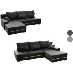 JUSKYS Sofa »Davos«, mit Ottomane und LED-Licht