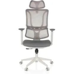 MYBUERO Bürostuhl / Drehstuhl ERGOMY W Sitz Stoff / Rücken Netzstoff  Grau