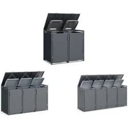PLATS® Mülltonnenbox 2er / 3er / 4er, aus Stahl