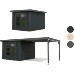 KARIBU Gartenhaus »Hybrido«, Metall-Holzkonstruktion