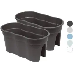 KHW Balkonkasten »Flowerclip XL«, 2er Set