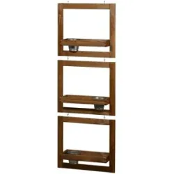 DOBAR Pflanztreppe Set zum Hängen inkl. Zinktöpfe, braun