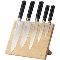 ECHTWERK Damaszener Messer Set 5tlg. Mit Magnet Messerblock