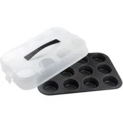 ZENKER Muffinblech / Dessertform, mit Transporthaube