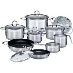 GSW Kochtopf-Set Alara, 14-teilig, Edelstahl, Kapselboden