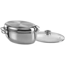 GSW  Edelstahl Bräter oval 38 cm, 3 in 1