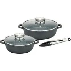 GSW Servierpfannen-Set Gourmet GRANIT 5-tlg. mit Aromadeckel