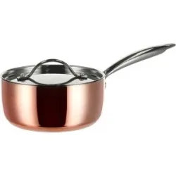 SILVERCREST® Kupfer-Stielkasserolle, Ø 16 cm, Edelstahl mit Kupferschicht