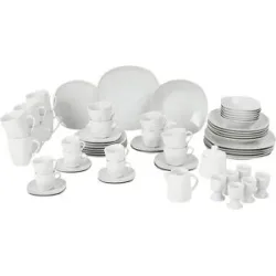 SILVERCREST® Porzellan-Kombiservice, 62-teilig